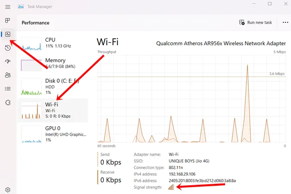 Wi-Fi signalai ir papildoma informacija