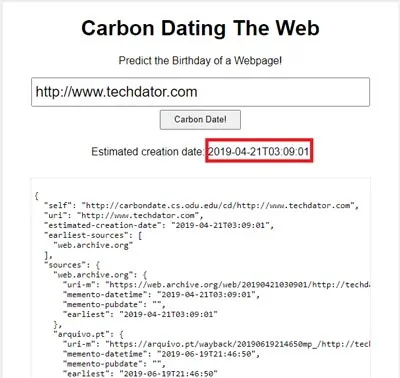 Carbon Dating på nettet