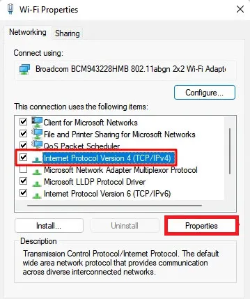 網際網路協定版本 4 (TCP/IPv4)