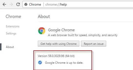 Aggiorna il browser Chrome