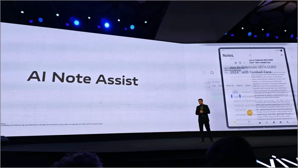 Функция AI Note Assist на Vivo Funtouch OS 15