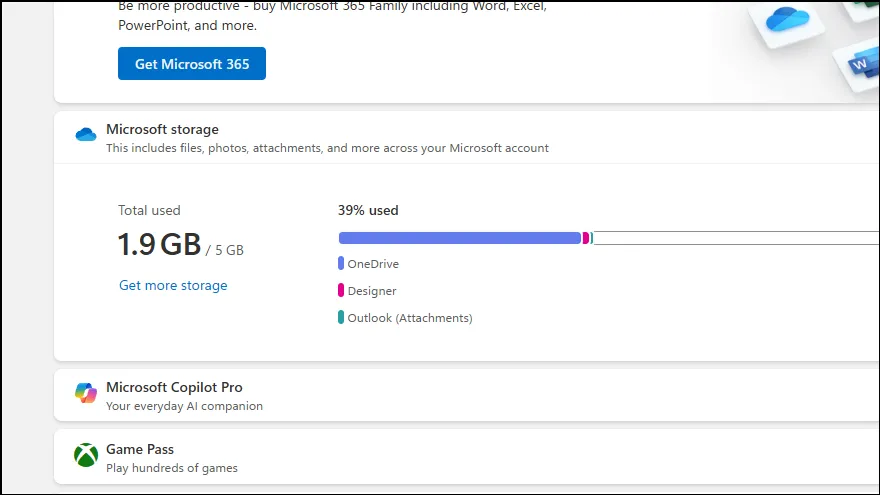 OneDrive-Speichernutzung