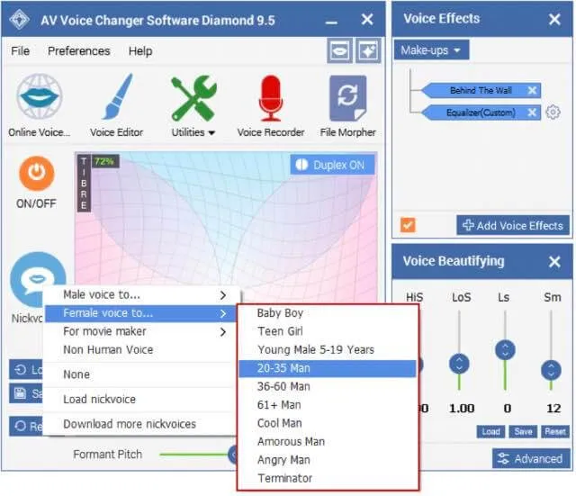 Diamante de software AV Voice Changer