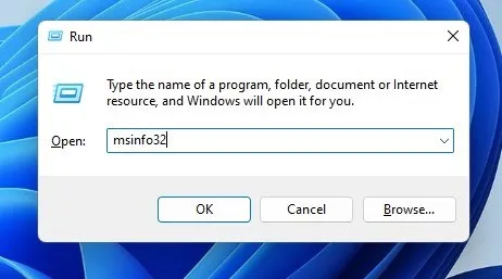 Geben Sie msinfo32 ein