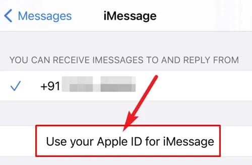 iMessageにApple IDを使用する