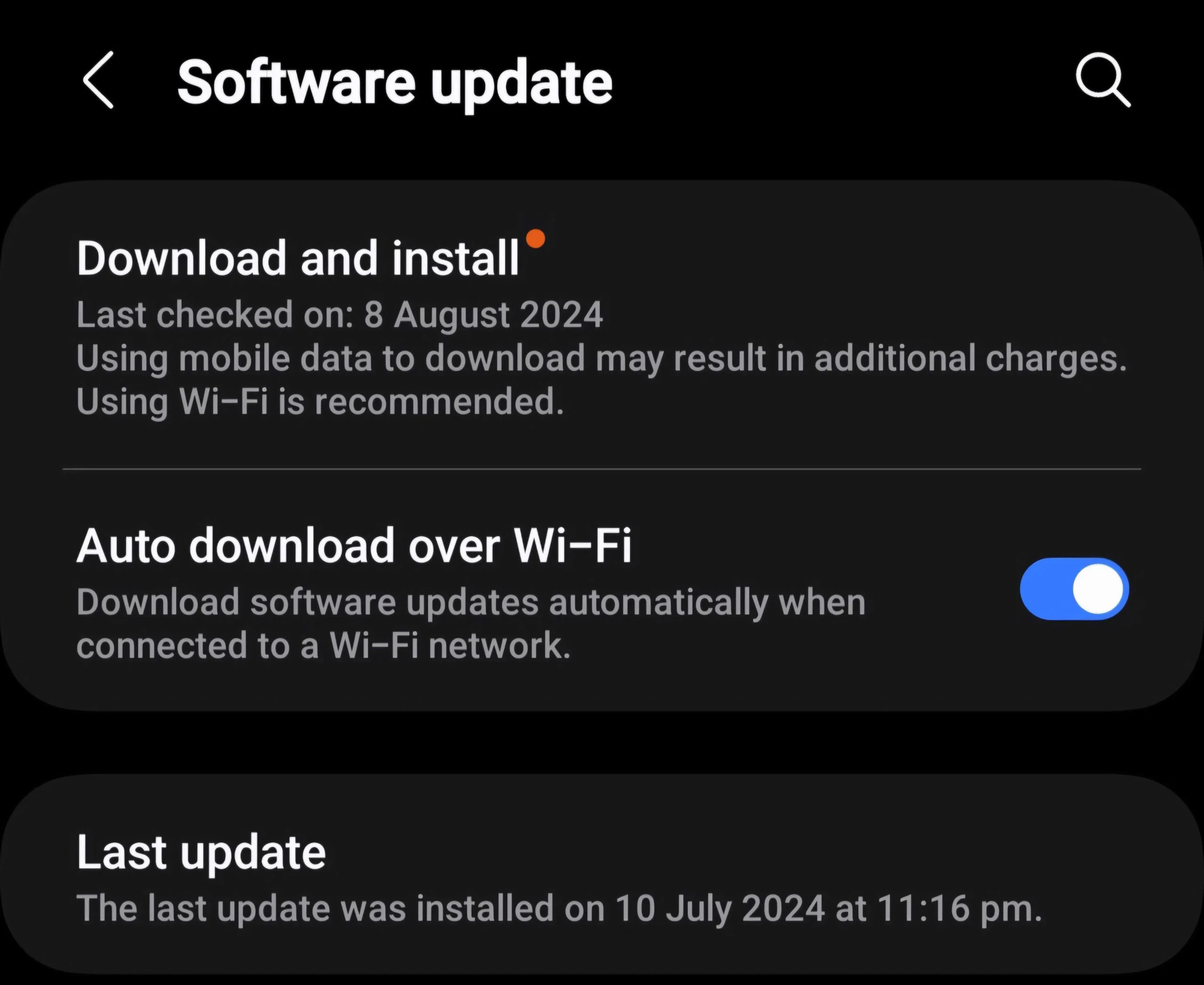 Verificando atualizações de software disponíveis no Android.