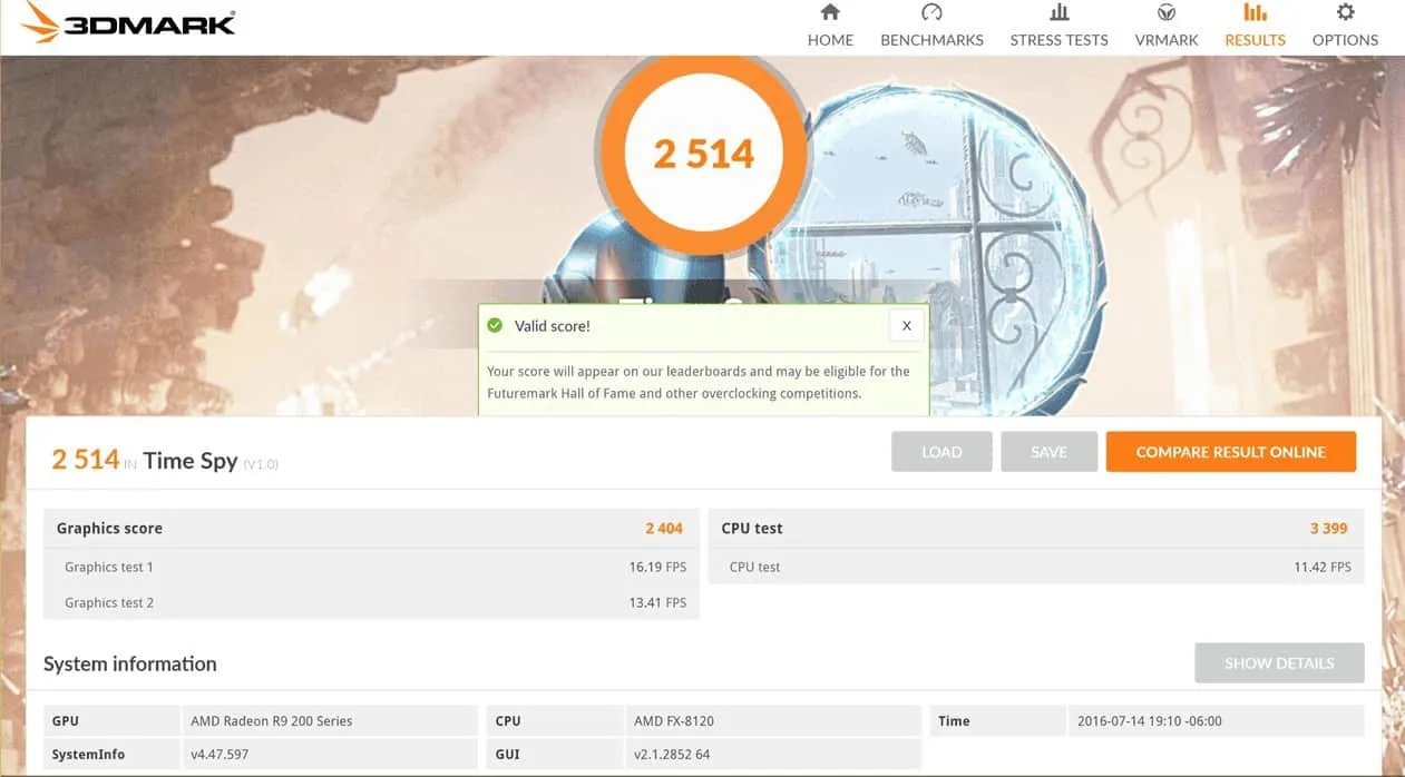 3D Mark Benchmark Tool