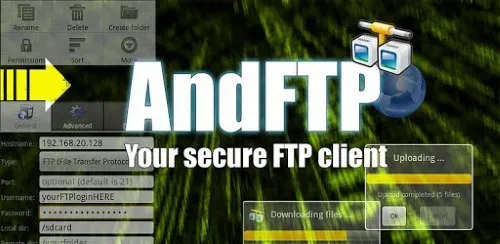 AndFTP 앱 인터페이스