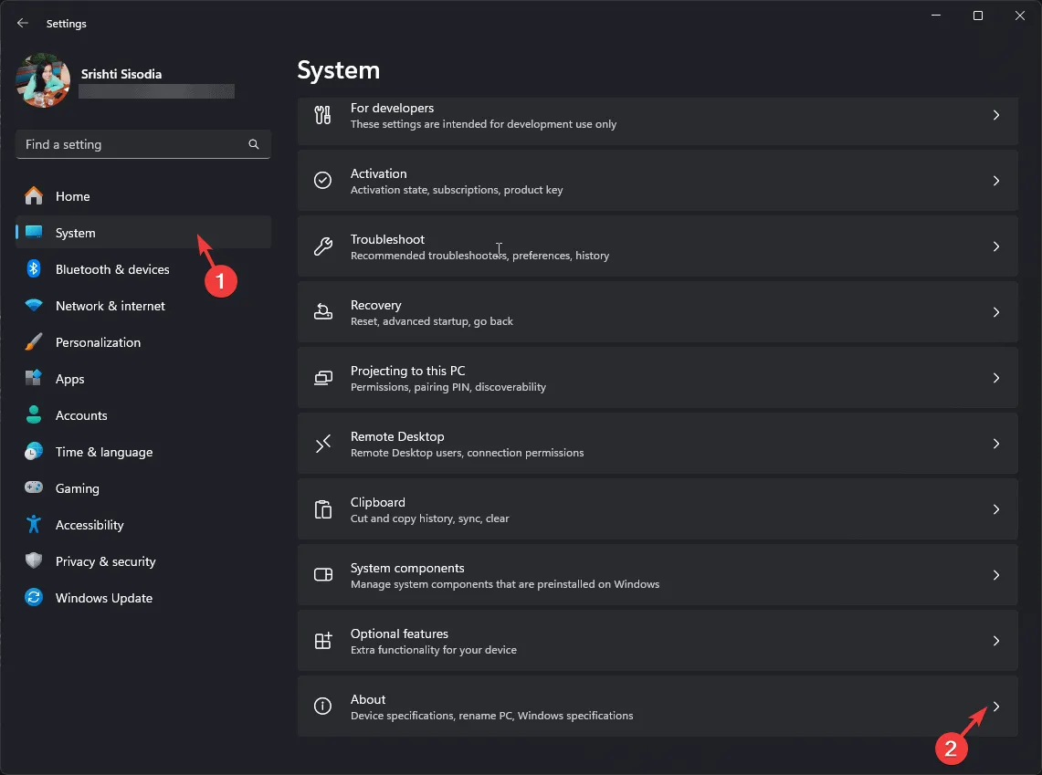 Impostazioni di sistema in Windows