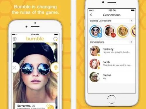 Interfaccia dell'app Bumble