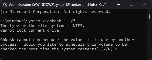 CHKDSK 1 ERROR_FT_READ_RECOVERY_FROM_BACKUP