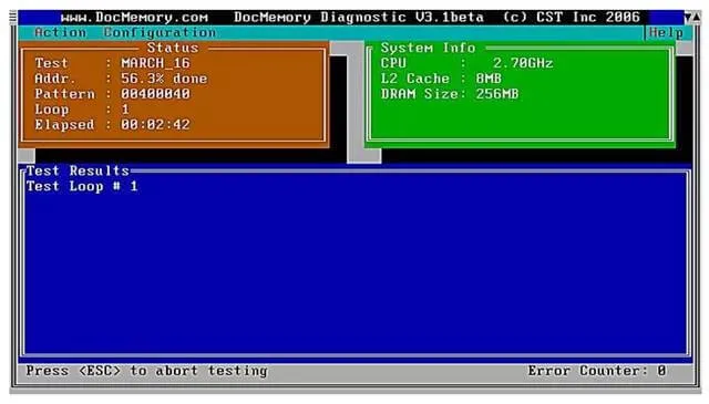 DocMemory PC RAM Diagnosticering