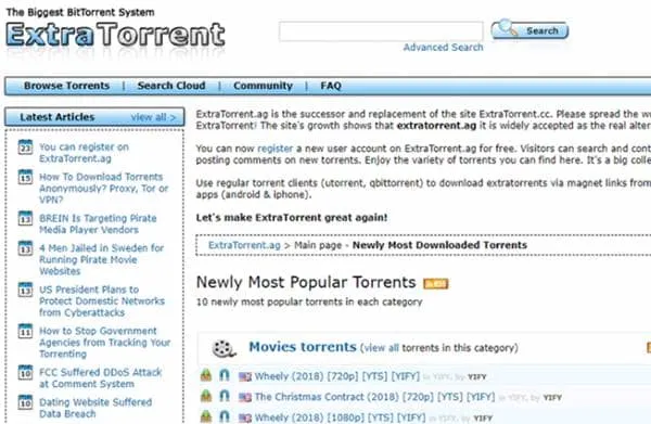 Extratorrent - Site de torrent para audiolivros