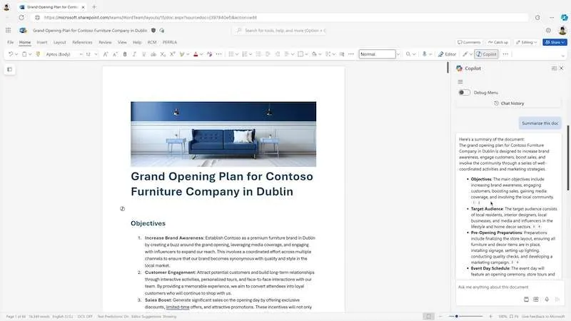 Jak vytvořit souhrn dokumentů aplikace Word s dlouhými texty pomocí aplikace Microsoft Copilot