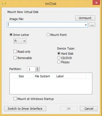 ImDisk Toolkit — bezpłatny program do montowania obrazów ISO dla systemu Windows