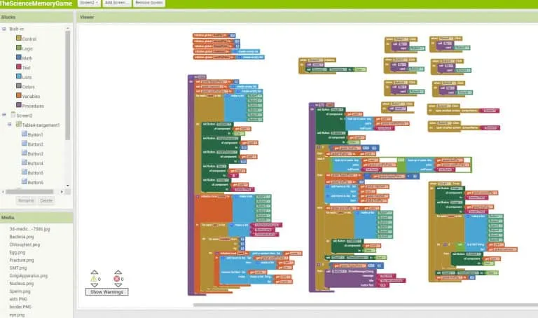 Интерфейс на MIT App Inventor