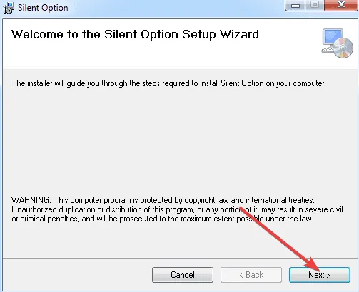 Installer Silent Option-softwaren