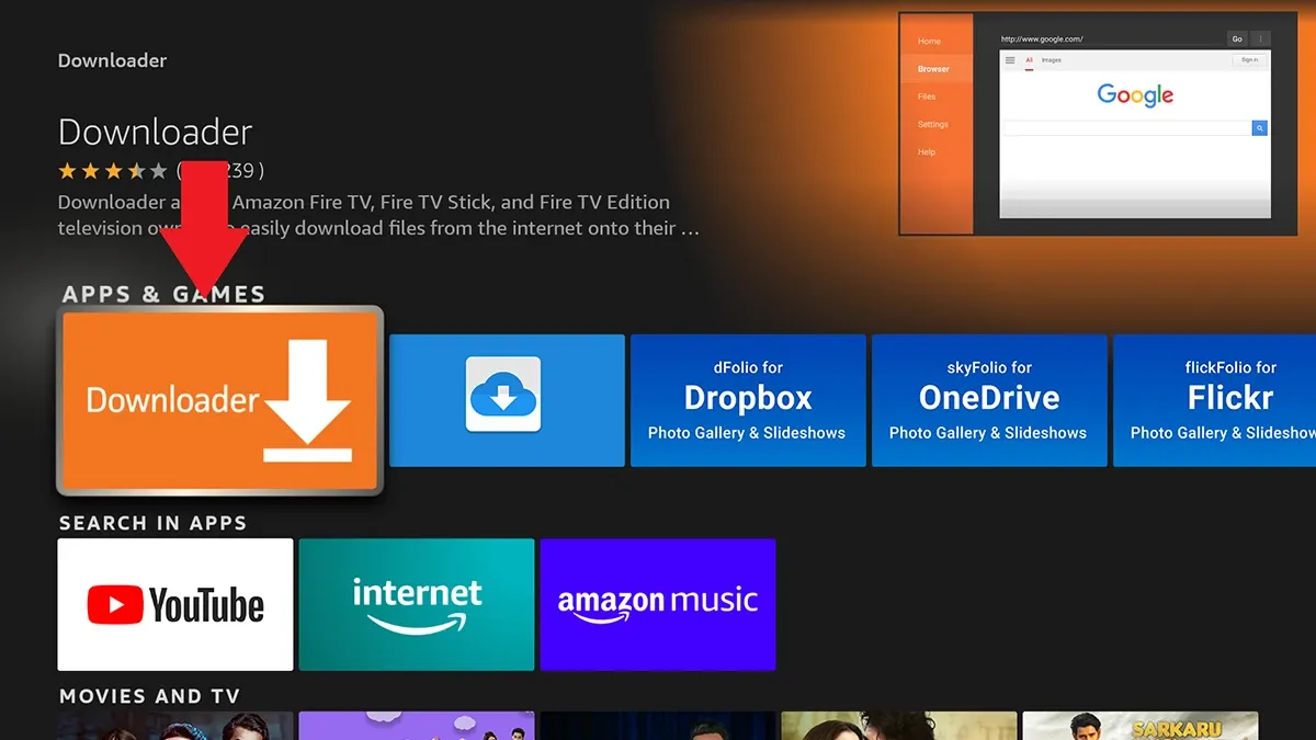在 FireStick 上安裝下載器應用程式