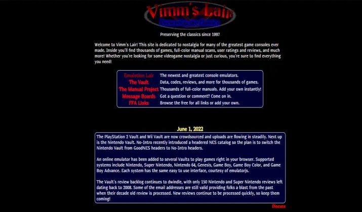 Vimm's Lair - Retro Gaming Hub