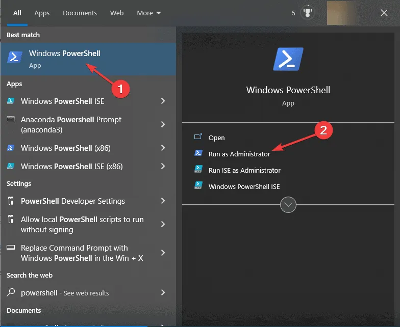 Abra o Windows PowerShell