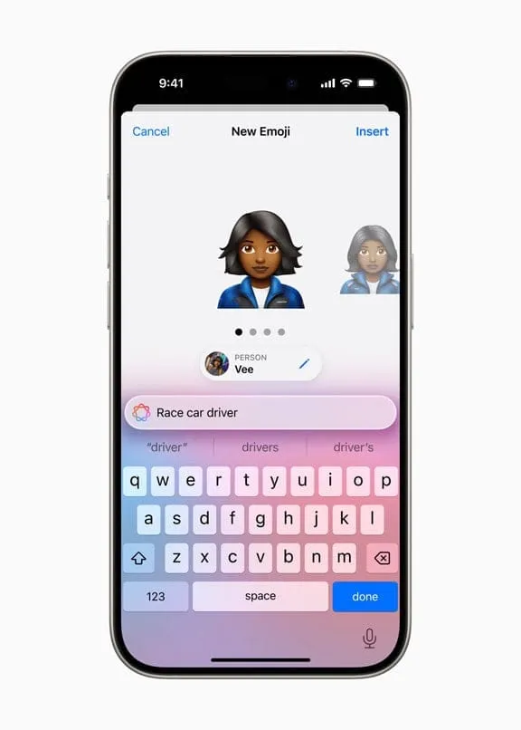 Voorbeeld Genmoji Gemaakt door Apple