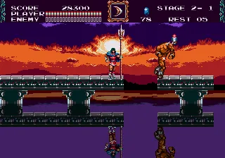 Екранна снимка на Castlevania Bloodlines.