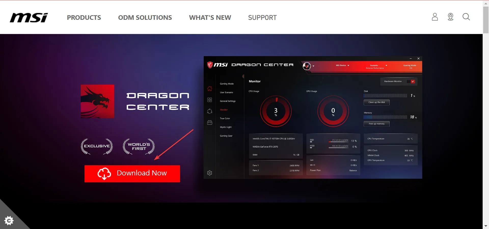 Download MSI Dragon Center