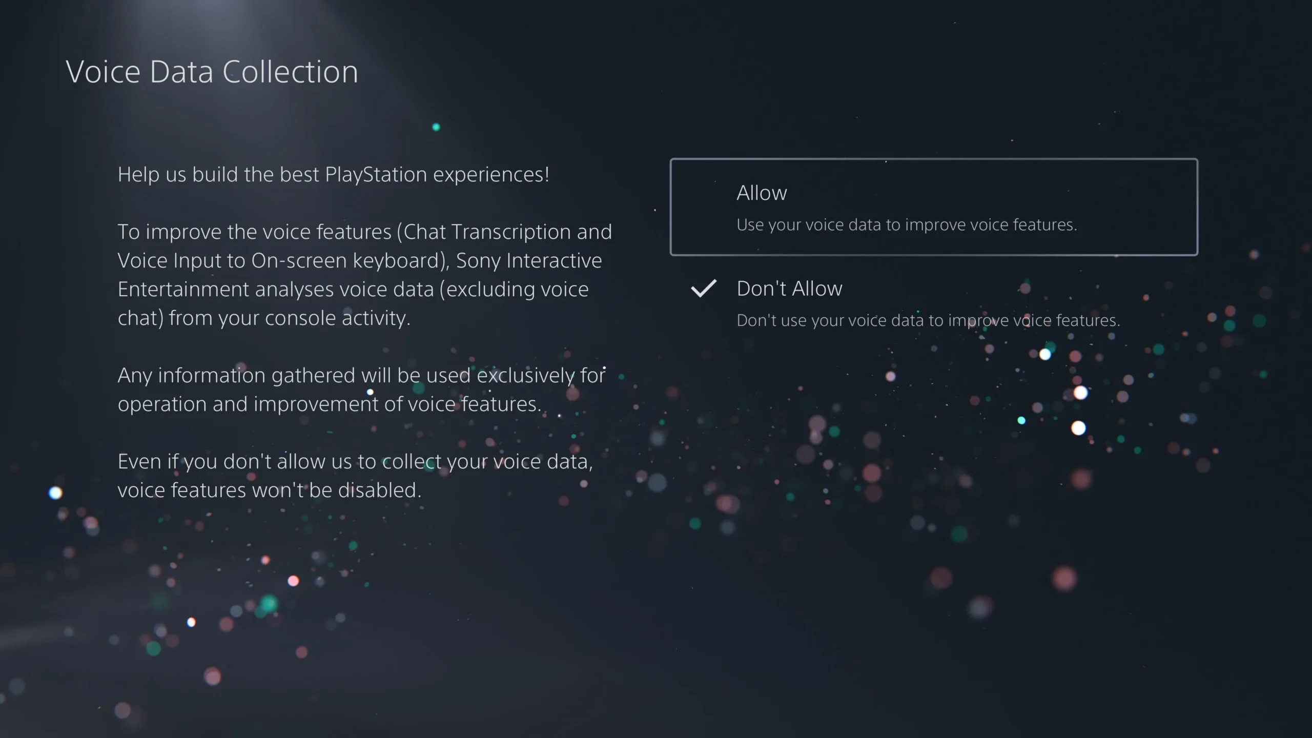 Configurações de privacidade de coleta de dados no PS5.