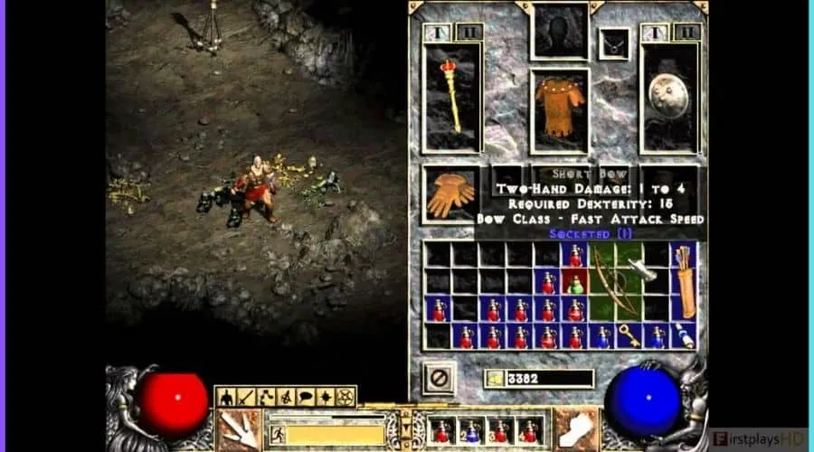 Zrzut ekranu rozgrywki Diablo II