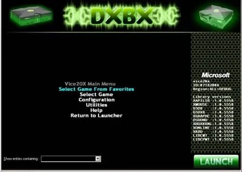 Skjermbilde av DXBX Emulator