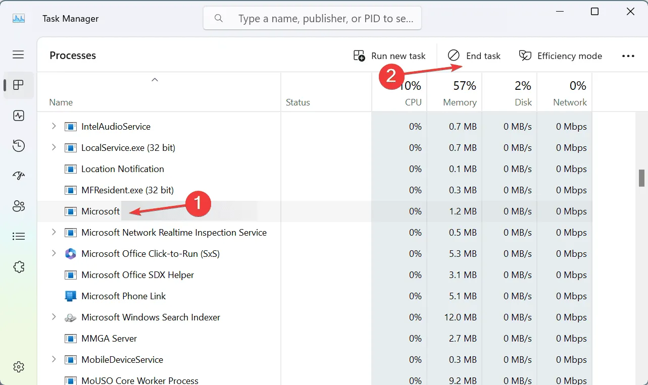 zakończ zadanie, aby naprawić błąd ERROR_ALLOCATE_BUCKET