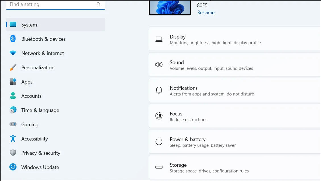 Windows-innstillinger i Windows 11