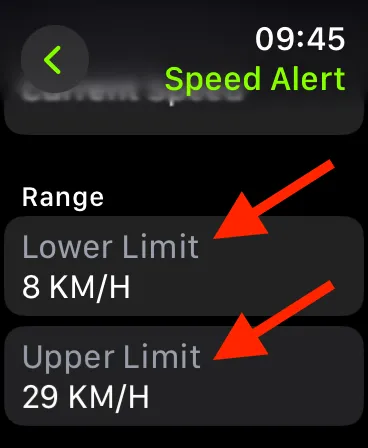 Nastavení dolní a horní hranice pro upozornění na Apple Watch