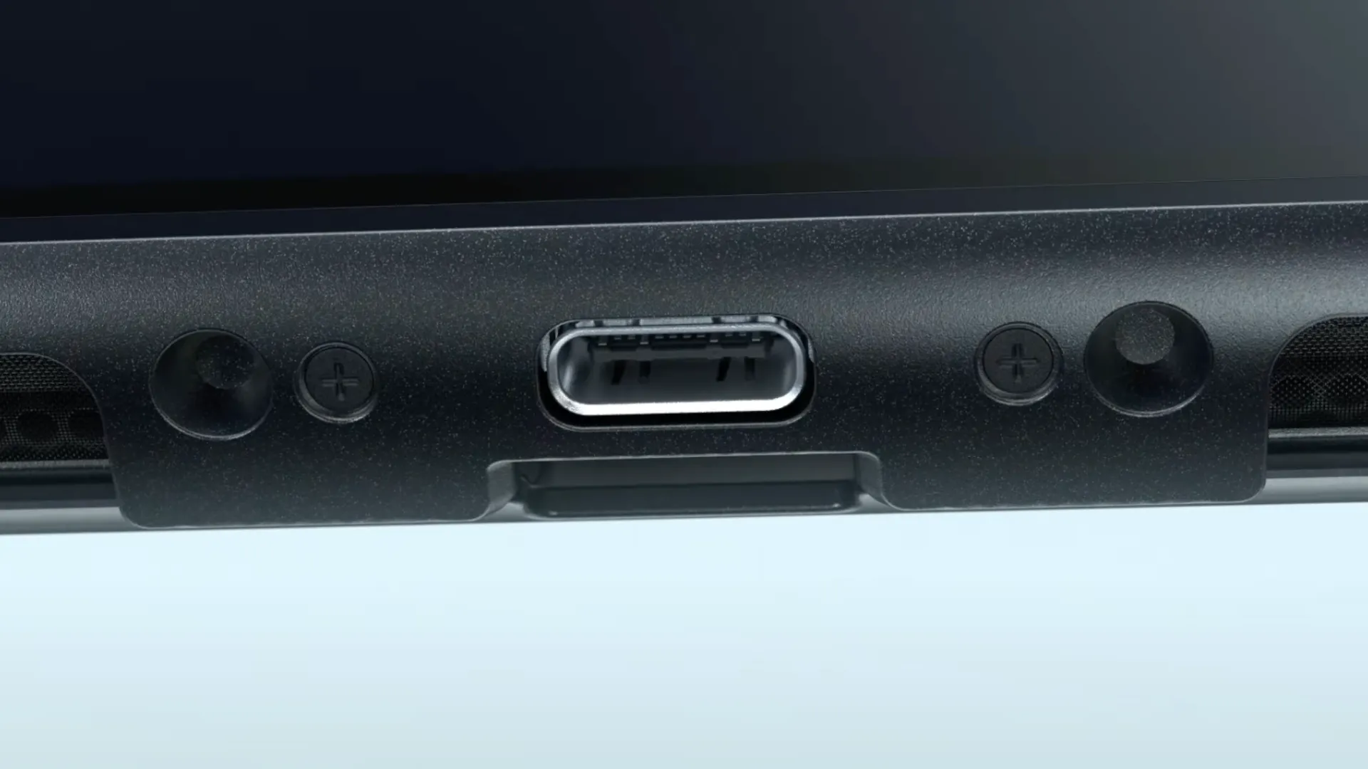 USB-C ポートを紹介する Nintendo Switch 2 公式ティーザーのスクリーンショット。