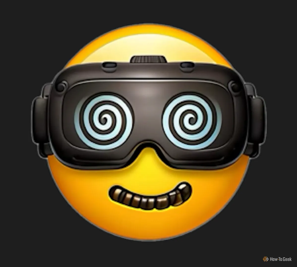 Emoji med VR-headset laget i Genmoji.