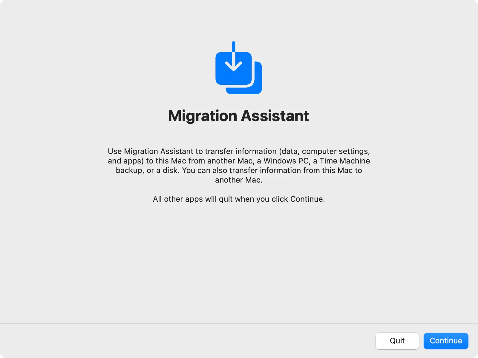 Utilizzo di Migration Assistant per ripristinare un backup di Time Machine