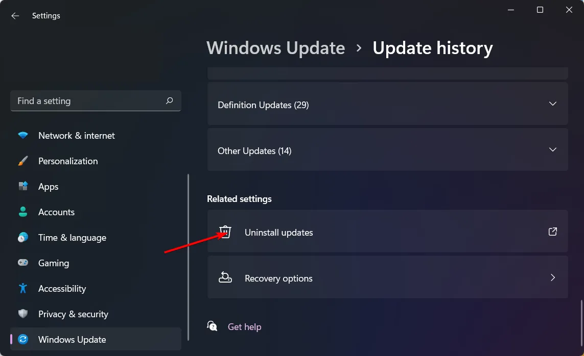 Deinstallieren von Updates in Windows 11